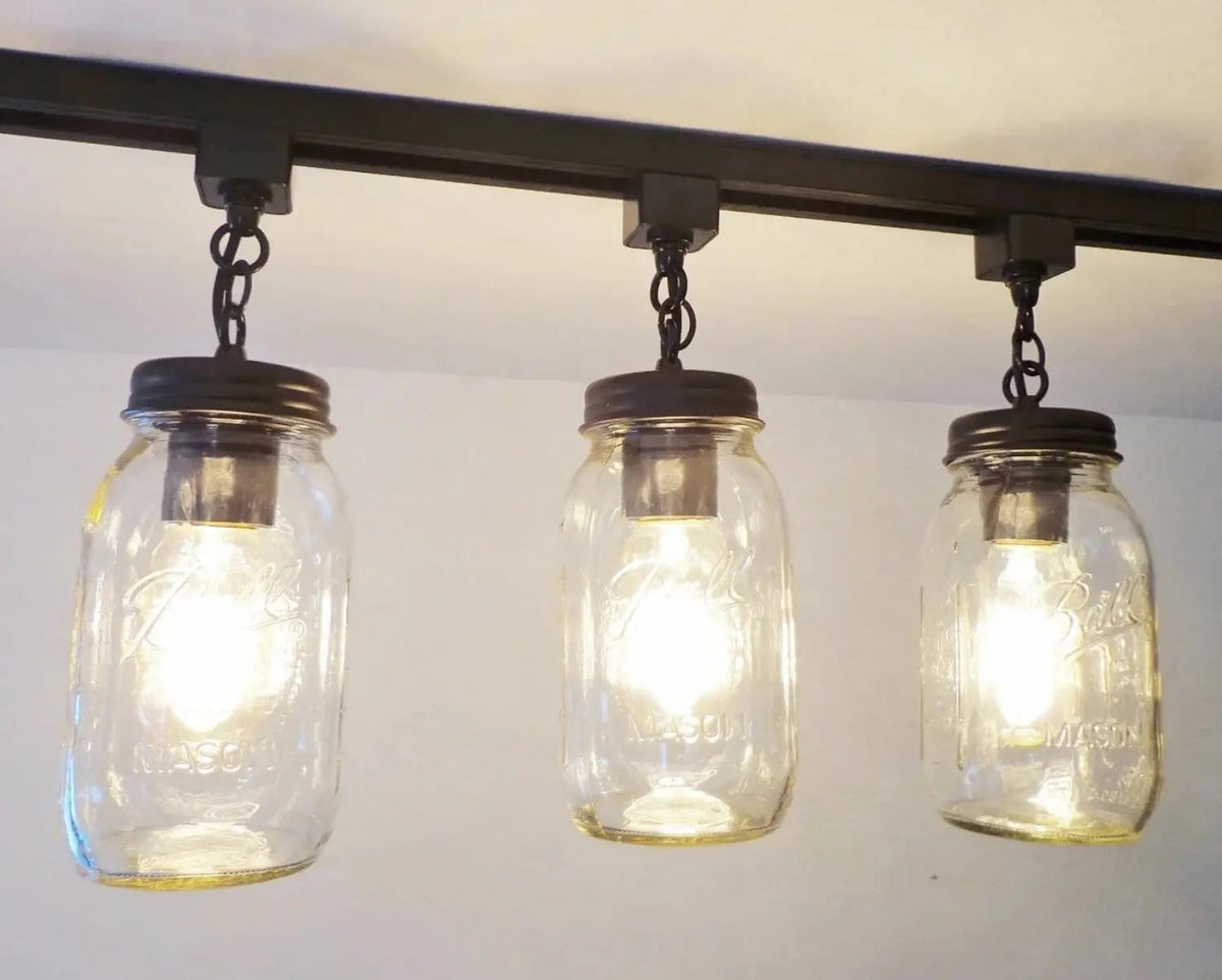 Mason Jar TRACK LIGHTING New Quart Single