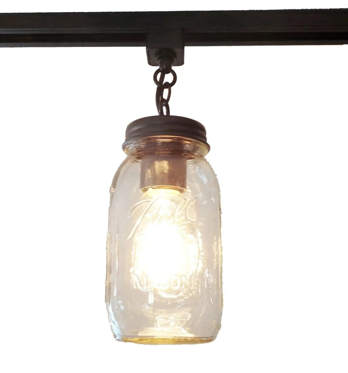  Mason Jar TRACK LIGHTING New Quarts Chain Trio