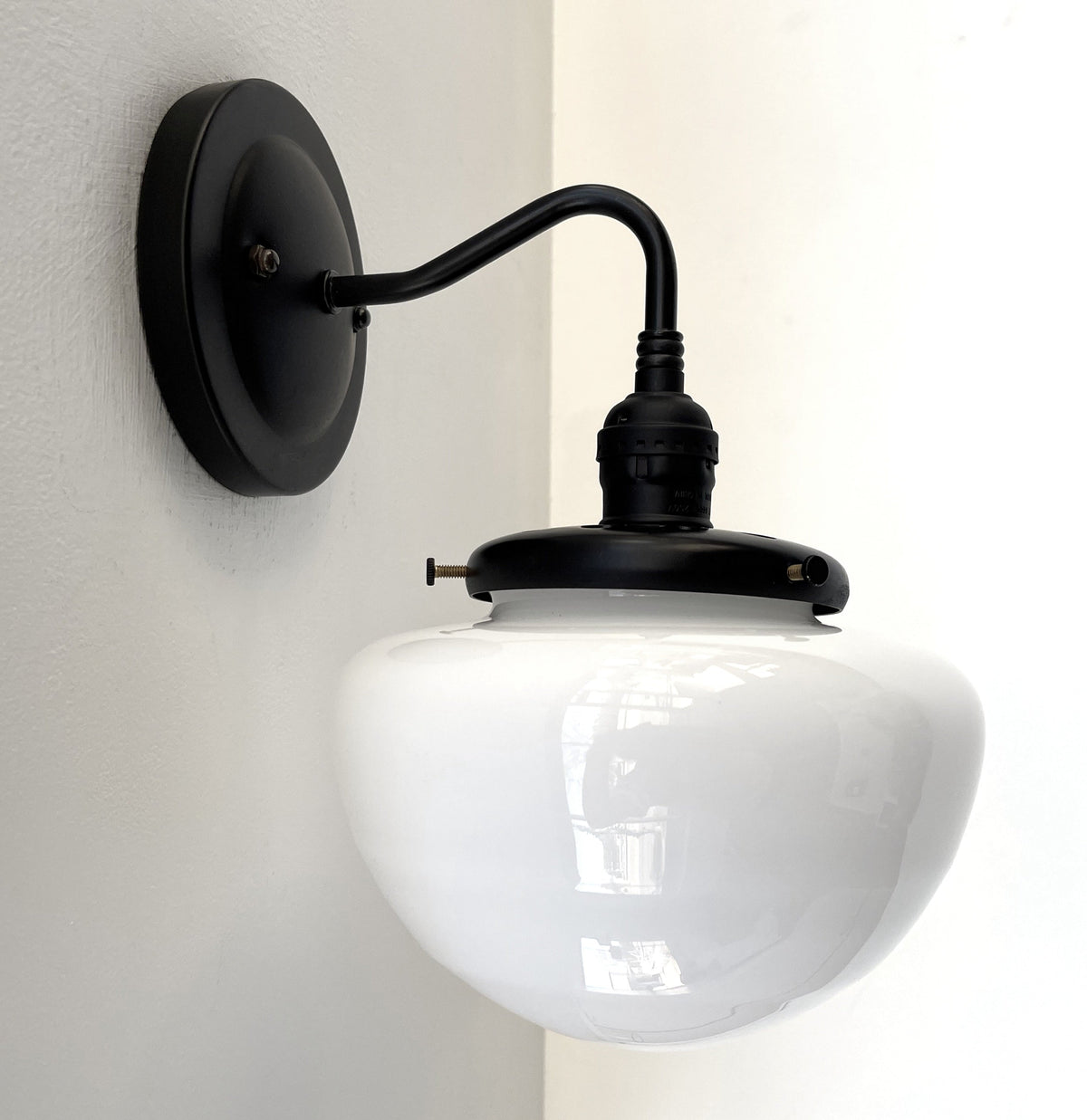  Opal Mushroom Schoolhouse Wall Sconce Light