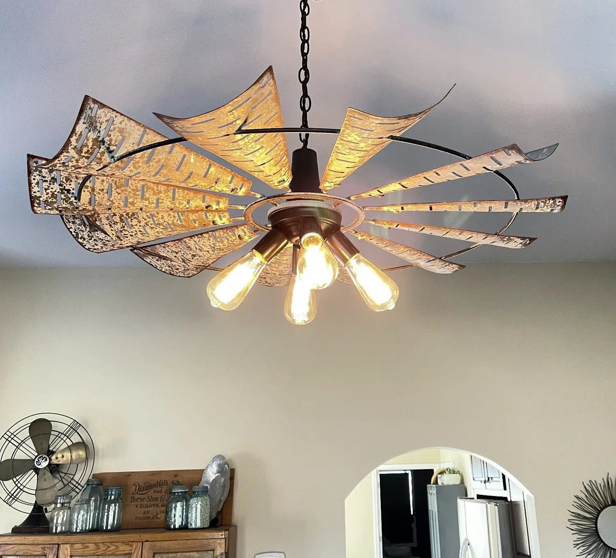  Windmill Chandelier Farmhouse Lighting Fixture