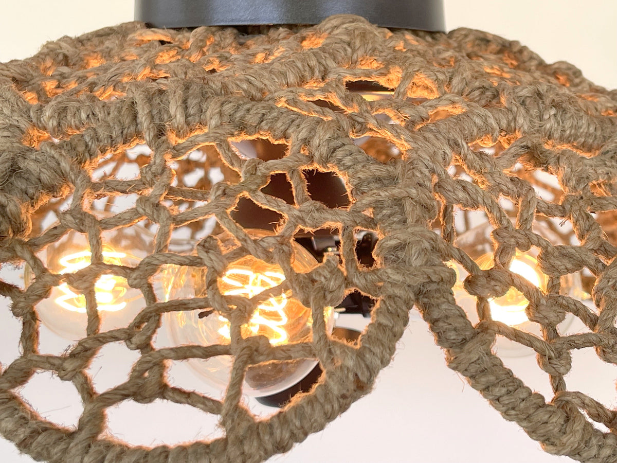  LARGE Natural RATTAN Ceiling Light Fixture