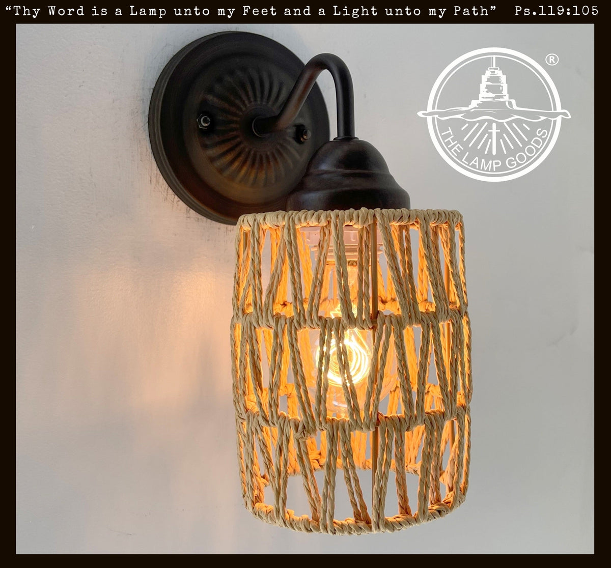  RATTAN COASTAL Bedroom Wall Sconce Light