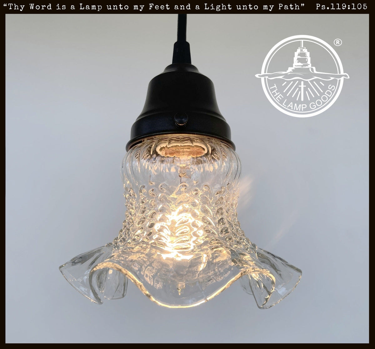  Delicate HOBNAIL RUFFLE 1930's Antique Glass Pendant