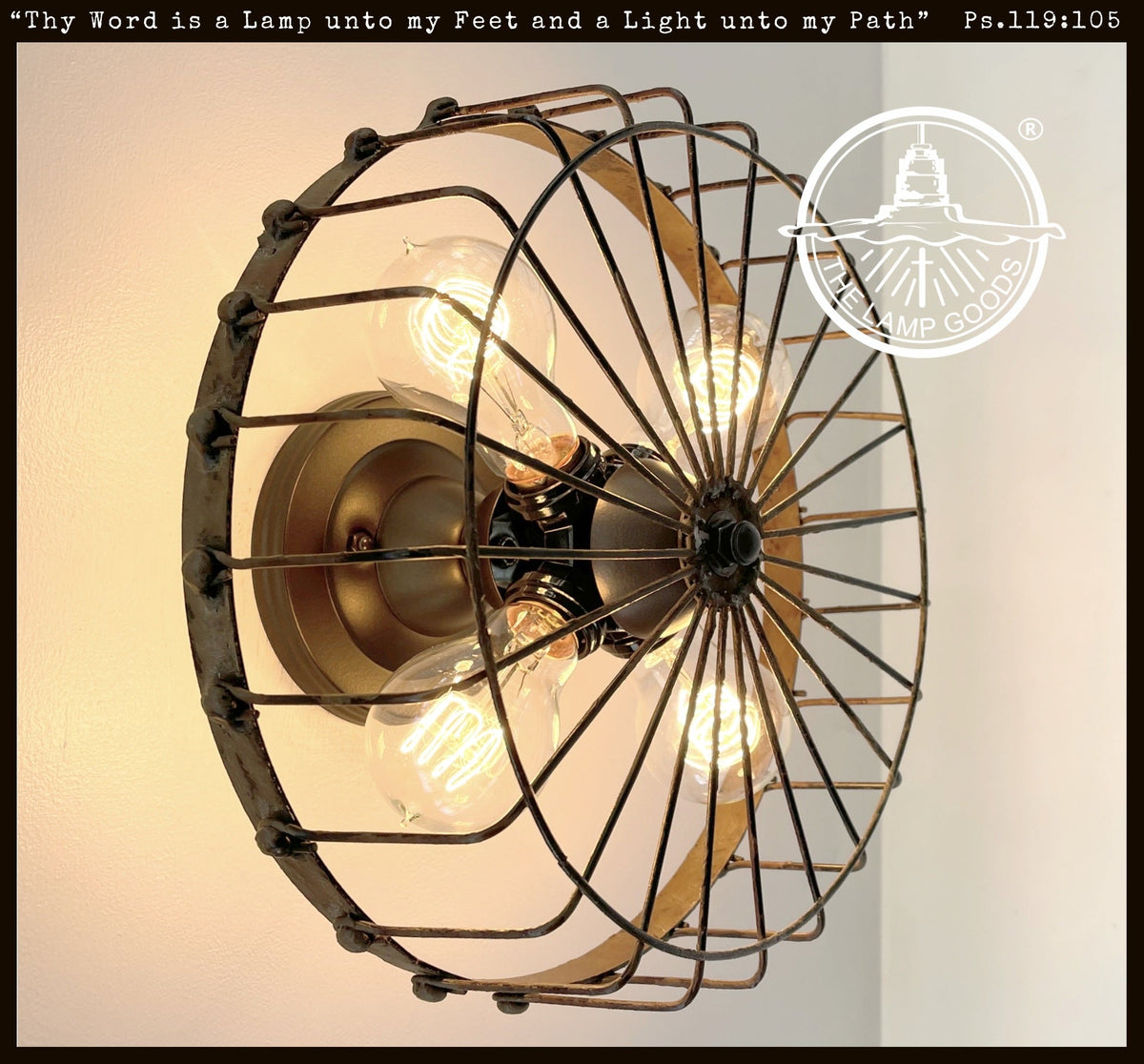  Rustic INDUSTRIAL Wall Light Fixture-4 Light