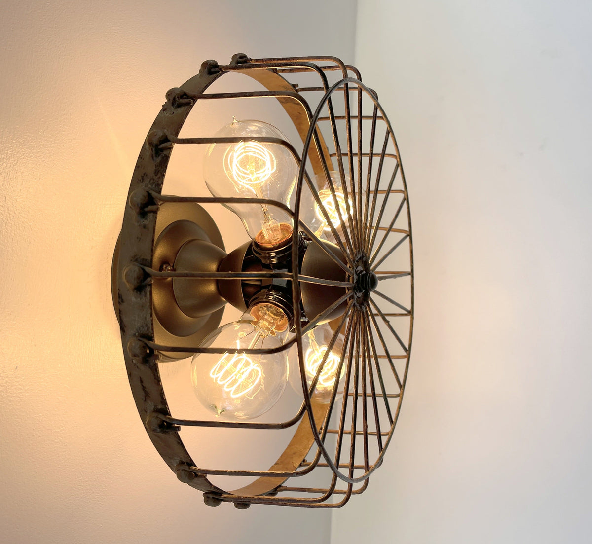  Rustic INDUSTRIAL Wall Light Fixture-4 Light