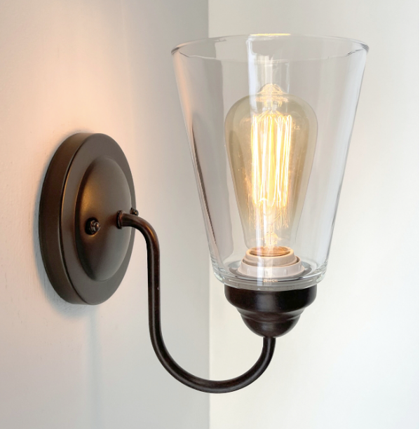  Heavy Modern Farmhouse Clear Glass Wall Sconce Light Fixture Shade