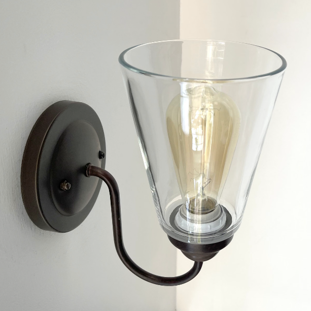  Heavy Modern Farmhouse Clear Glass Wall Sconce Light Fixture Shade