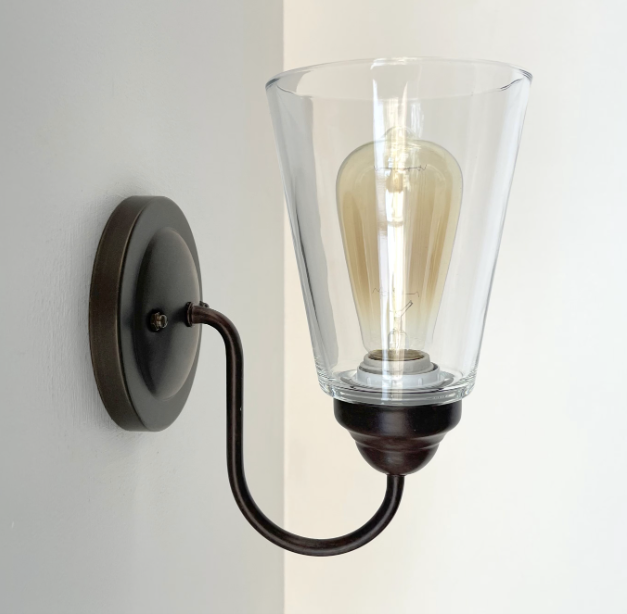  Heavy Modern Farmhouse Clear Glass Wall Sconce Light Fixture Shade