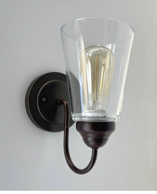  Heavy Modern Farmhouse Clear Glass Wall Sconce Light Fixture Shade