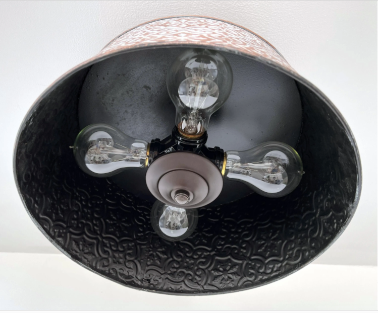  Ornate Copper Farmhouse Ceiling Light - 4 Bulb