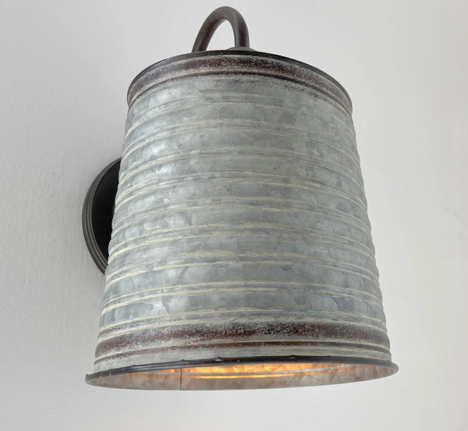  Corrugated Rustic Barn Metal Farmhouse Wall Light Fixture