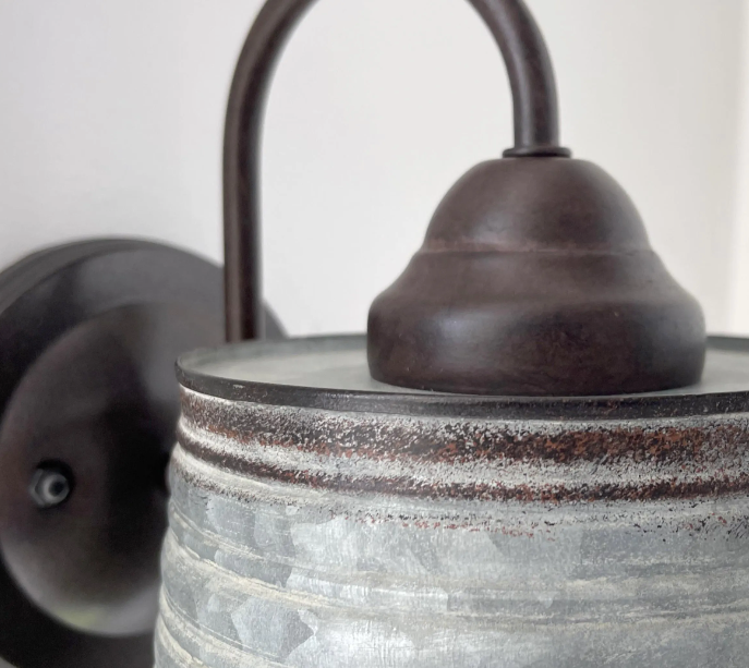  Corrugated Rustic Barn Metal Farmhouse Wall Light Fixture
