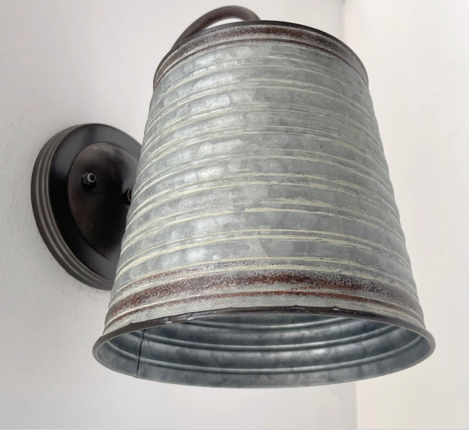  Corrugated Rustic Barn Metal Farmhouse Wall Light Fixture