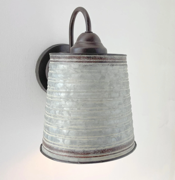  Corrugated Rustic Barn Metal Farmhouse Wall Light Fixture