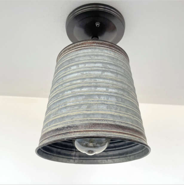  Corrugated Barn Metal Galvanized Rustic Pendant Light