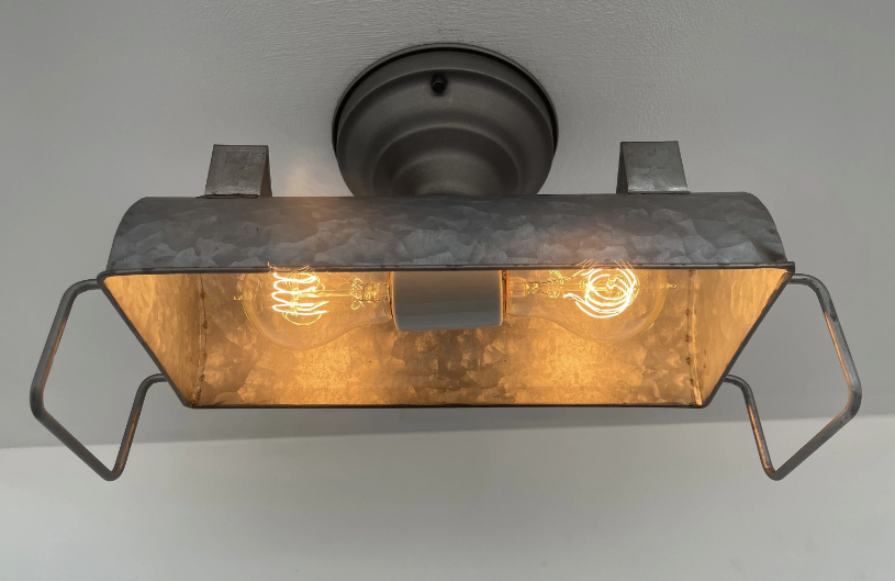  INDUSTRIAL GALVANIZED Ceiling Light Fixture