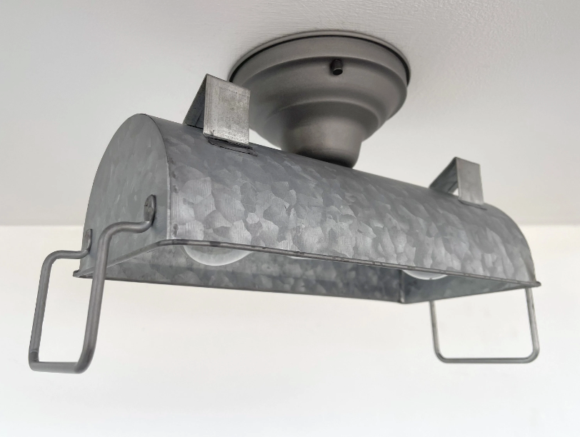  INDUSTRIAL GALVANIZED Ceiling Light Fixture