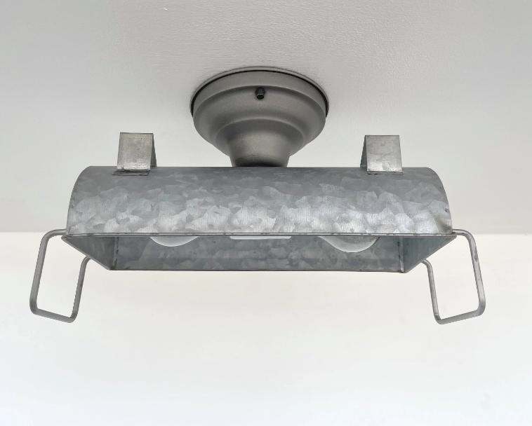  INDUSTRIAL GALVANIZED Ceiling Light Fixture