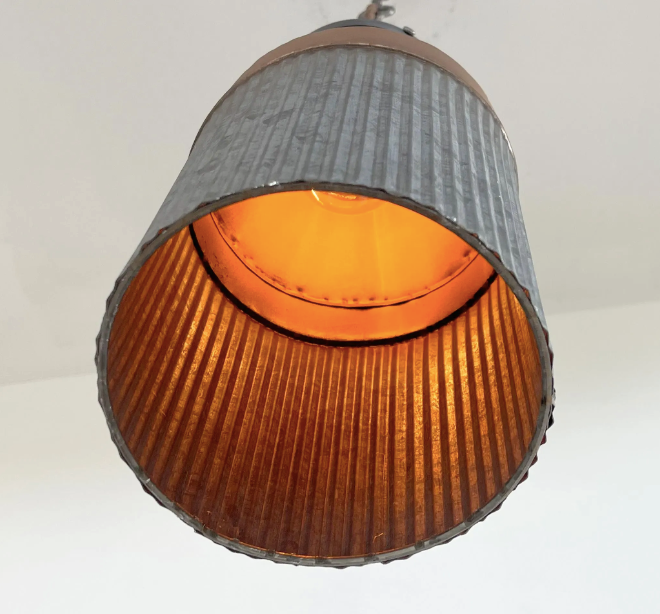  Rustic COPPER Farmhouse MILK CAN Barn Pendant Light Fixture