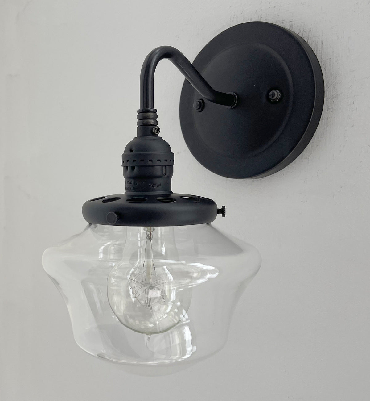  Clear Schoolhouse Glass Wall Sconce Light Fixture