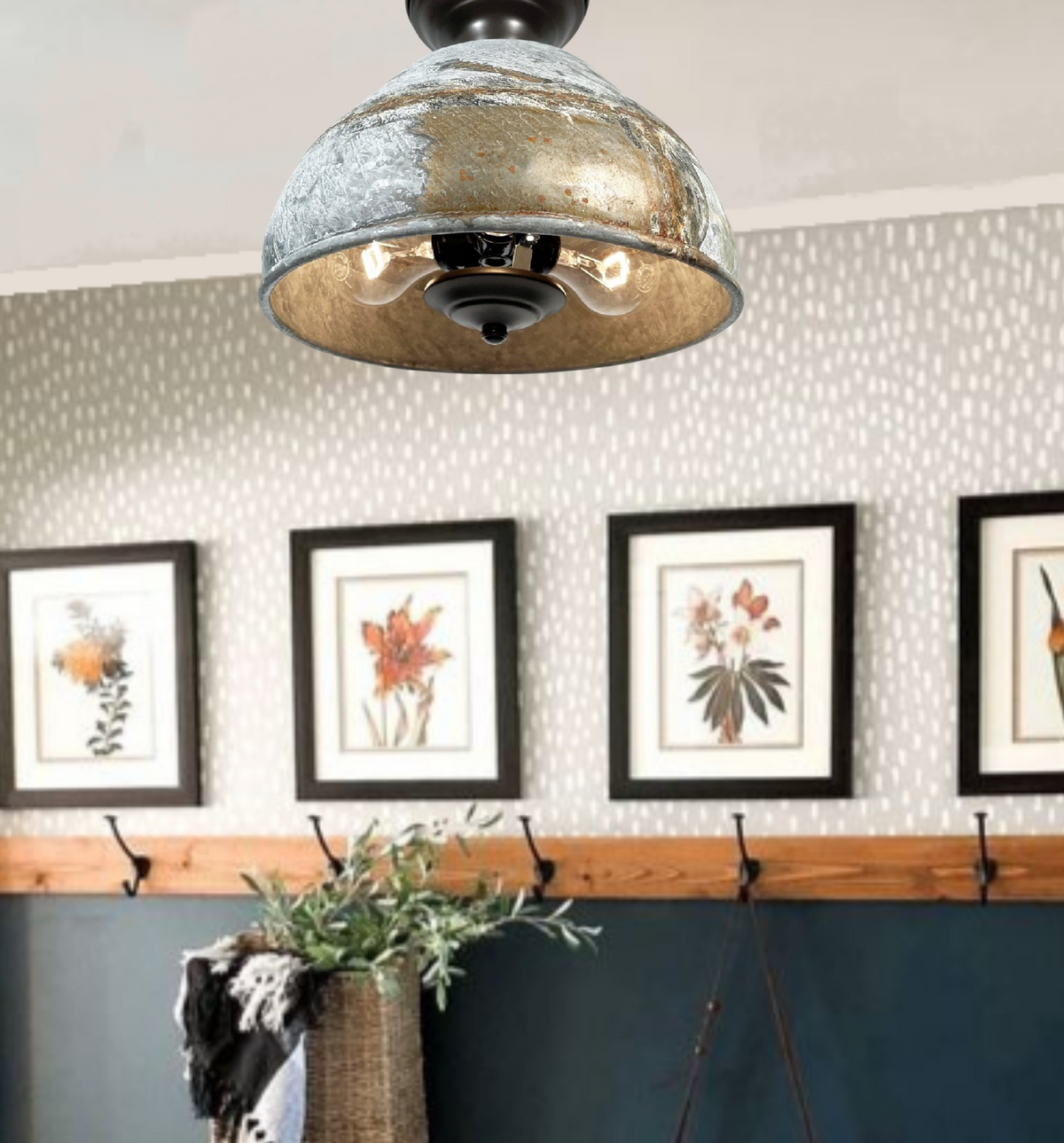  Rustic Bucket Farmhouse Light Fixture