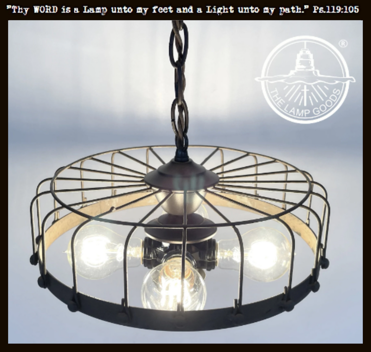  Rustic Industrial Cage Chandelier Light