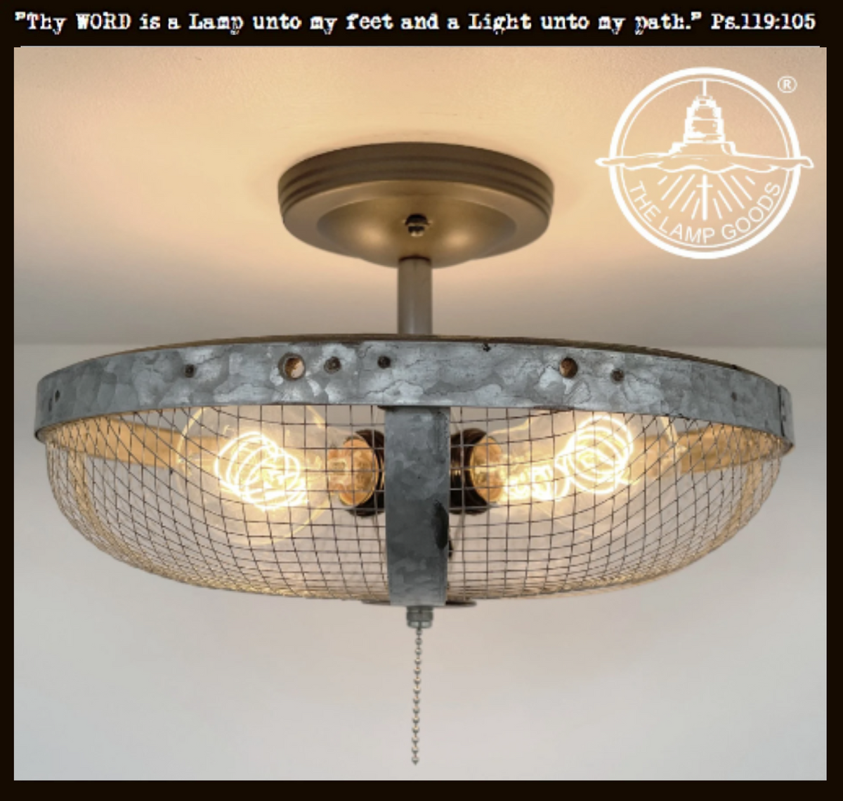  Industrial Farmhouse Screen Flush Mount Ceiling Light
