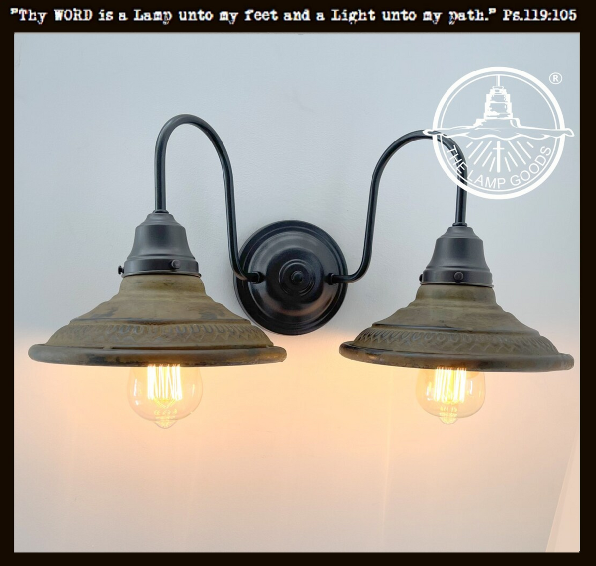  DOUBLE Rustic INDUSTRIAL Farmhouse Wall Light Fixture