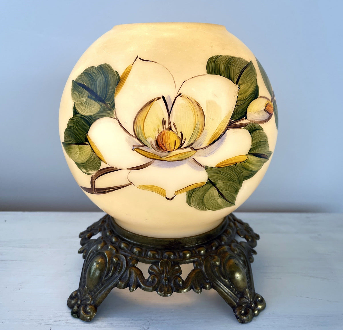  GORGEOUS Hand Painted VICTORIAN Antique Table Lamp
