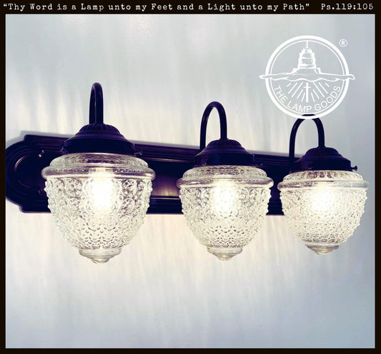  Antique Acorn Glass VANITY Light - 3 Sizes