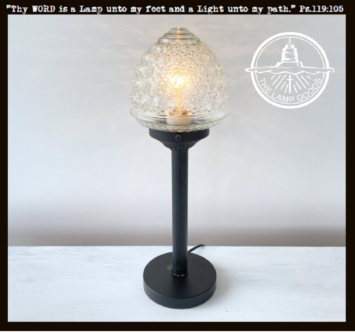  Antique Glass Table Lamp - Tall