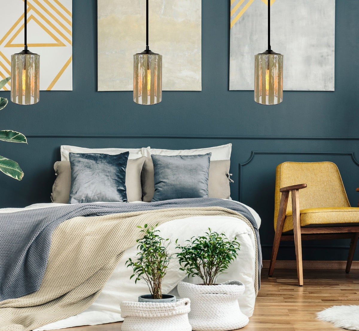  BAMBOO Fused MODERN Glass Pendant Lighting