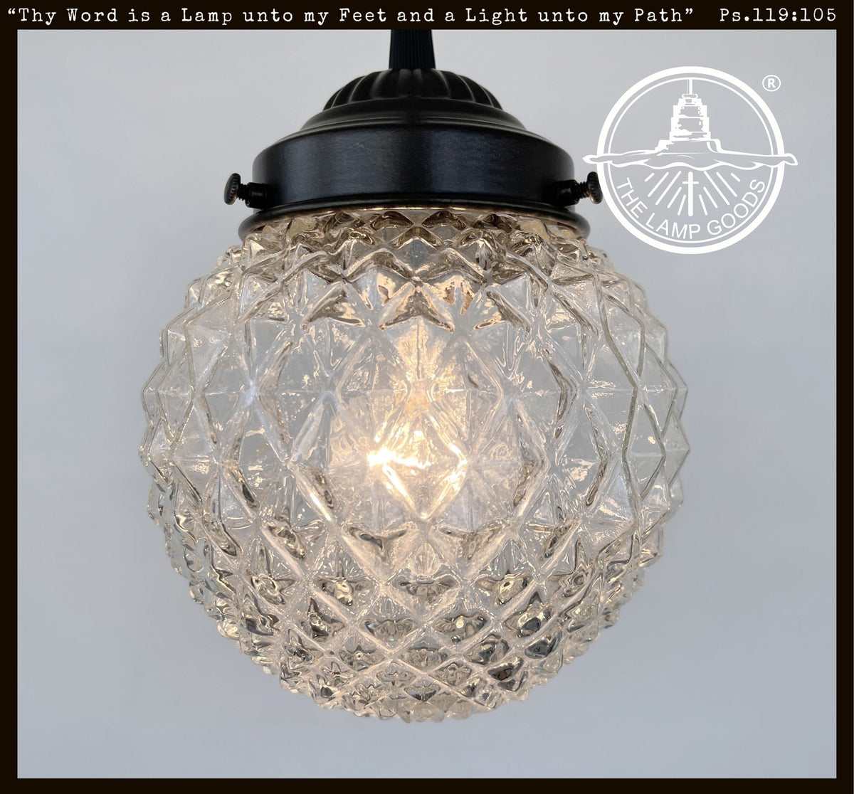  Rare Diamond Antique 1930's Glass Pendant Lighting