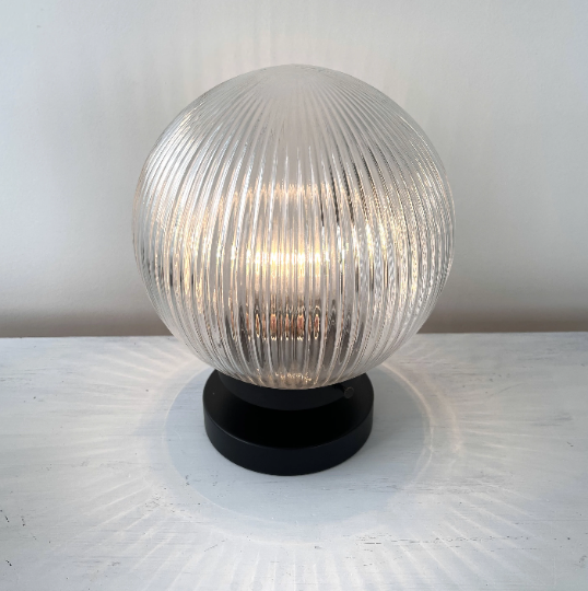 Large Holophane Antique Glass Globe Table Lamp