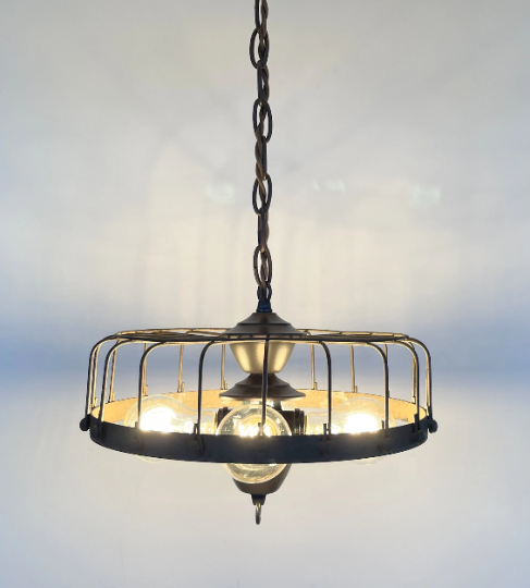  Rustic Industrial Cage Chandelier Light