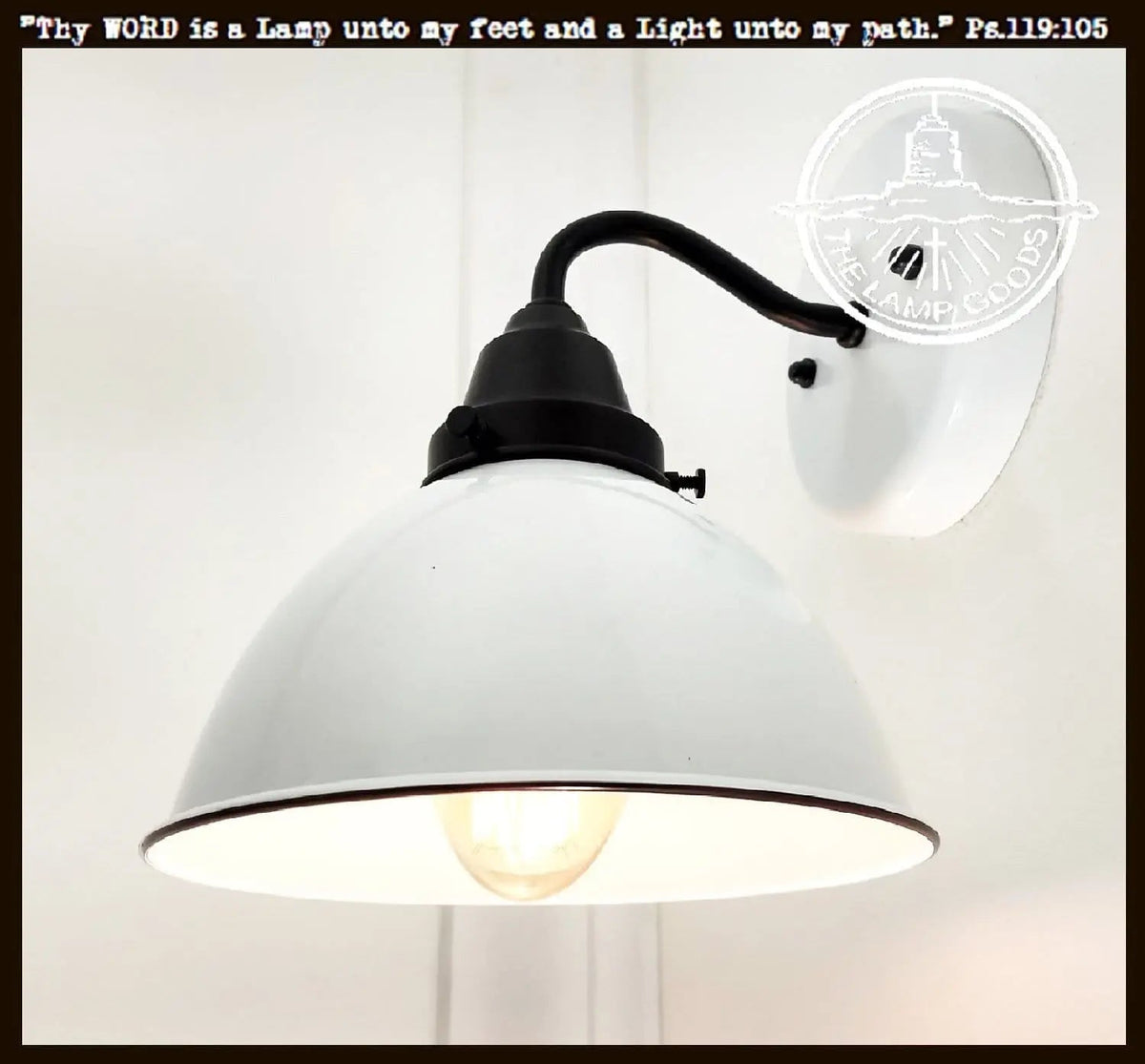  White Enamel Wall SCONCE Farmhouse Lighting