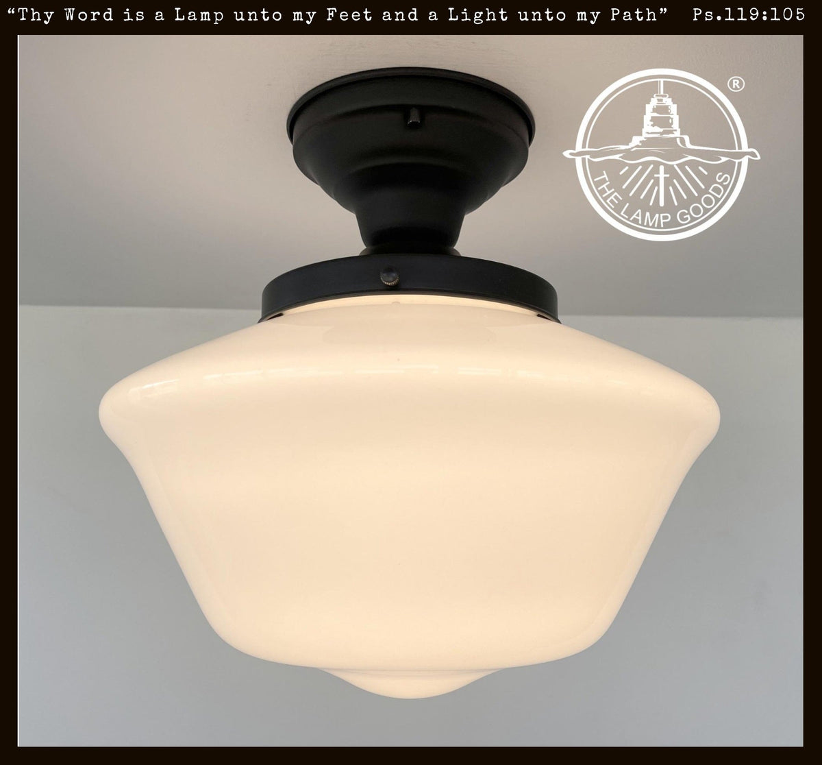  ELEGANT SCHOOLHOUSE Authentic Historical 1930's Antique Milk Glass Ceiling Light