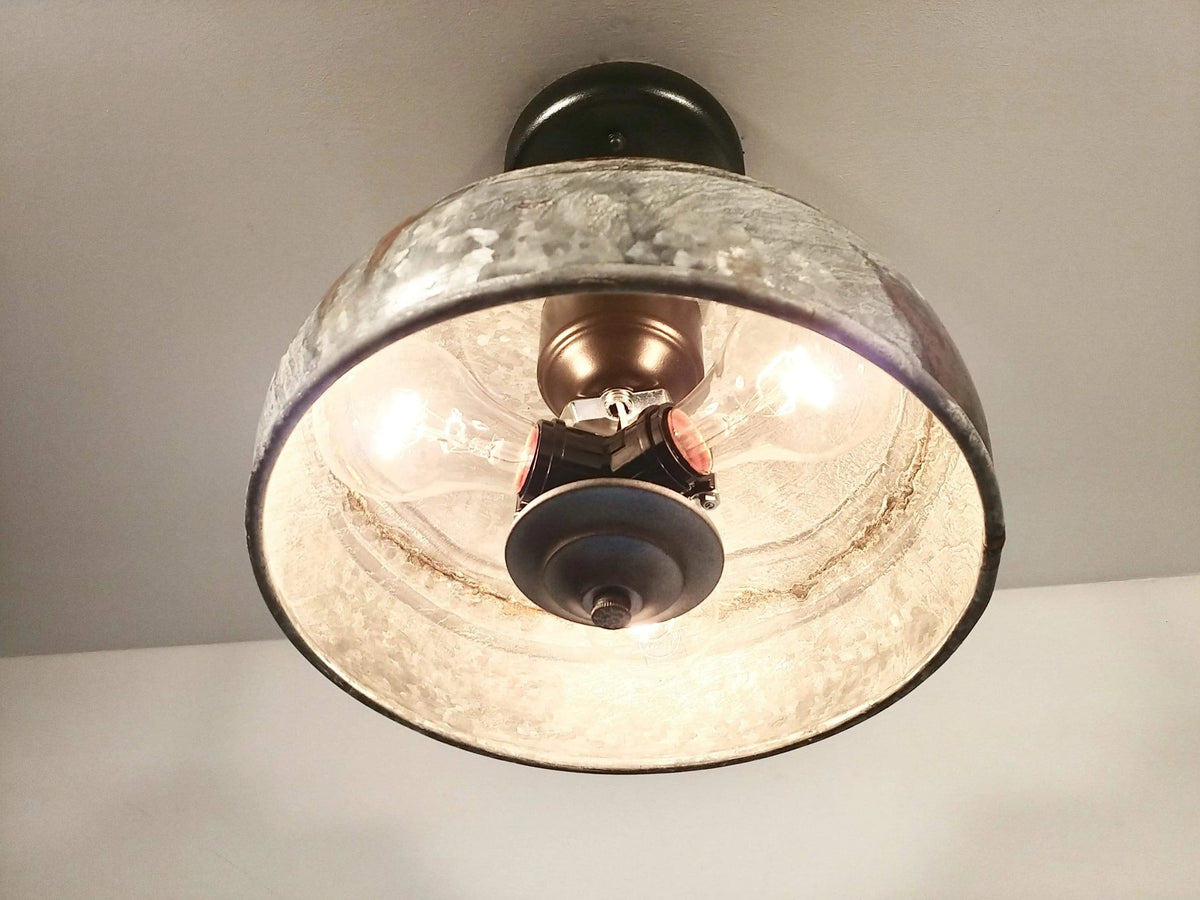  Rustic Bucket Chain Ceiling Light