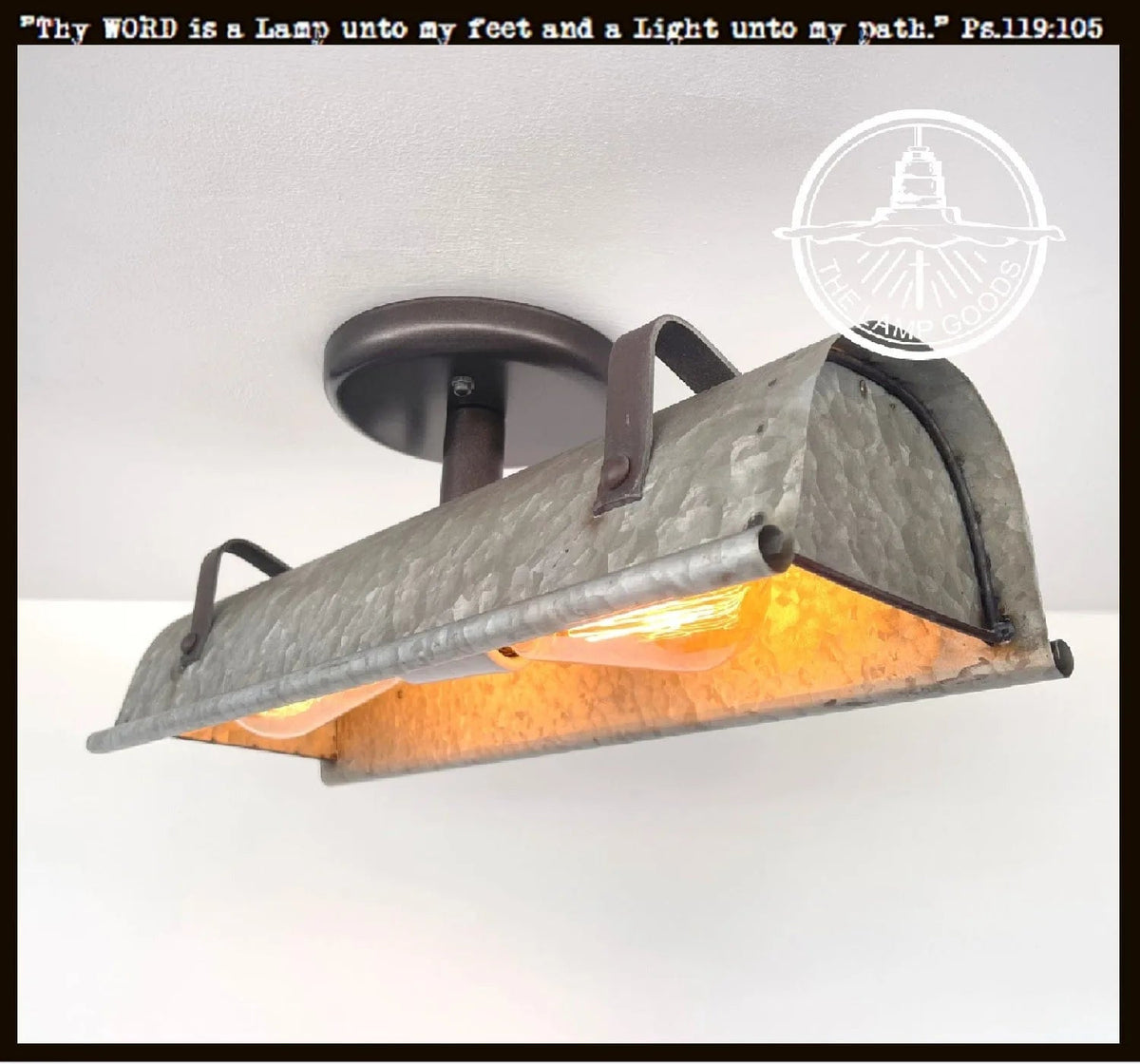  Galvanized Metal Ceiling Light