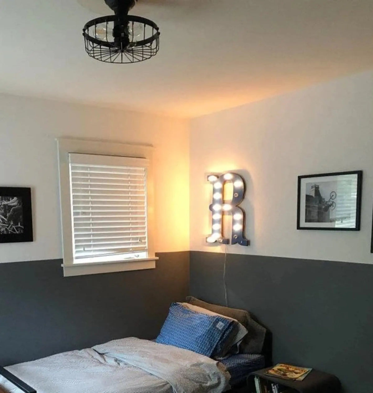  Rustic Industrial Cage Ceiling Light Fixture