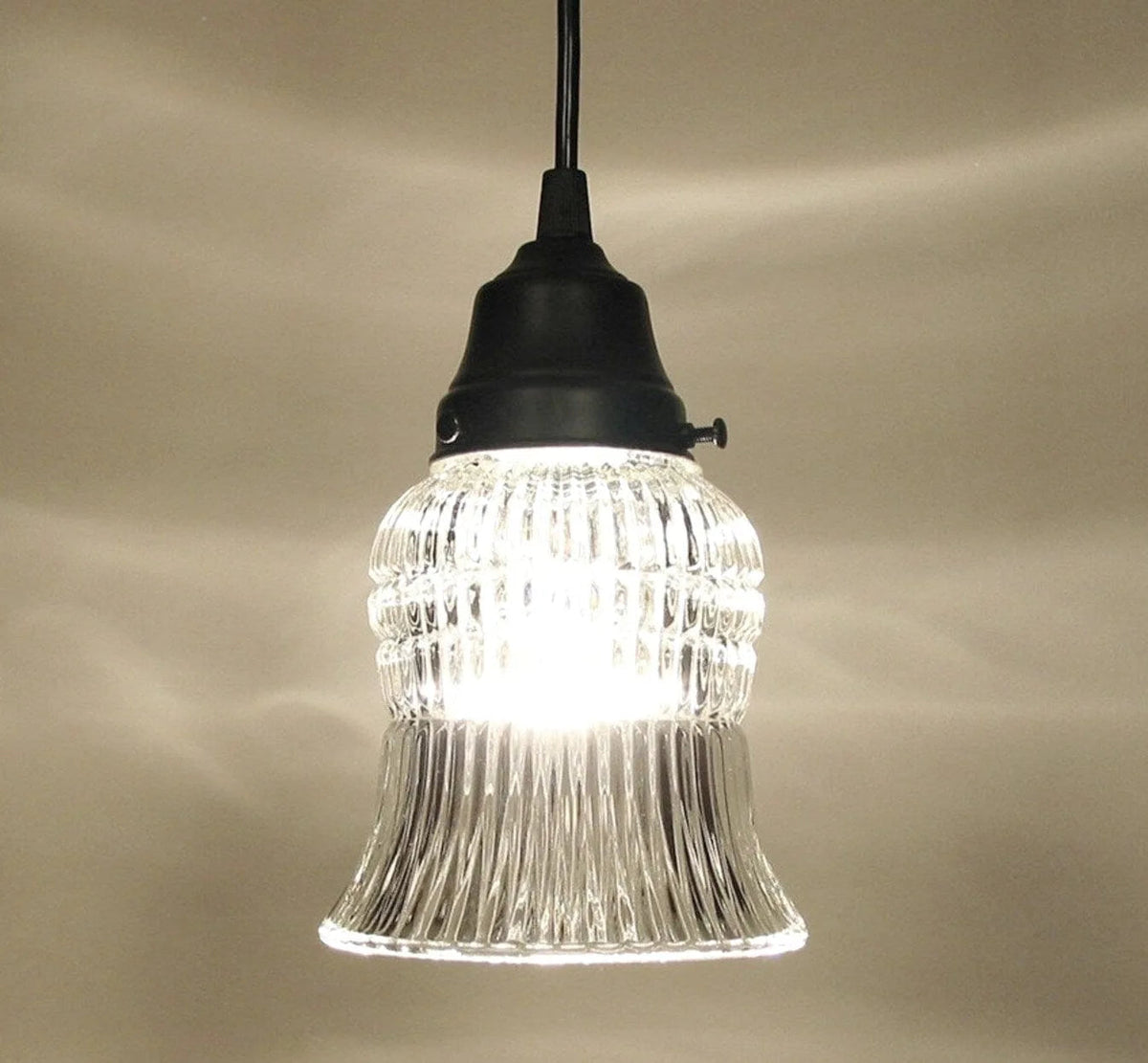  Vintage Bell Glass Hanging Pendant Light