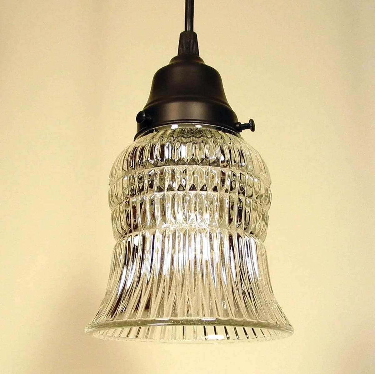  Vintage Bell Glass Hanging Pendant Light