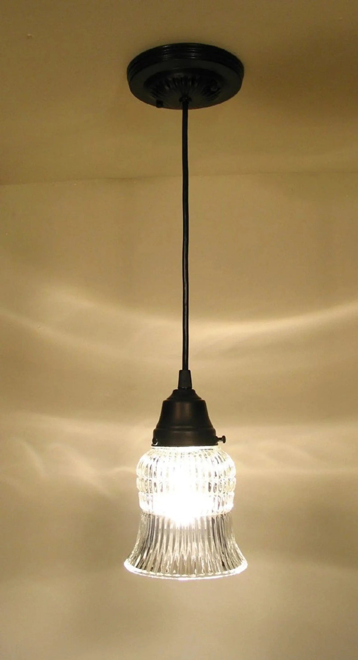  Vintage Bell Glass Hanging Pendant Light