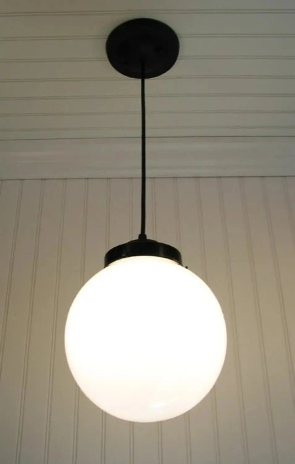  Milk Glass PENDANT Light - 8" Globe