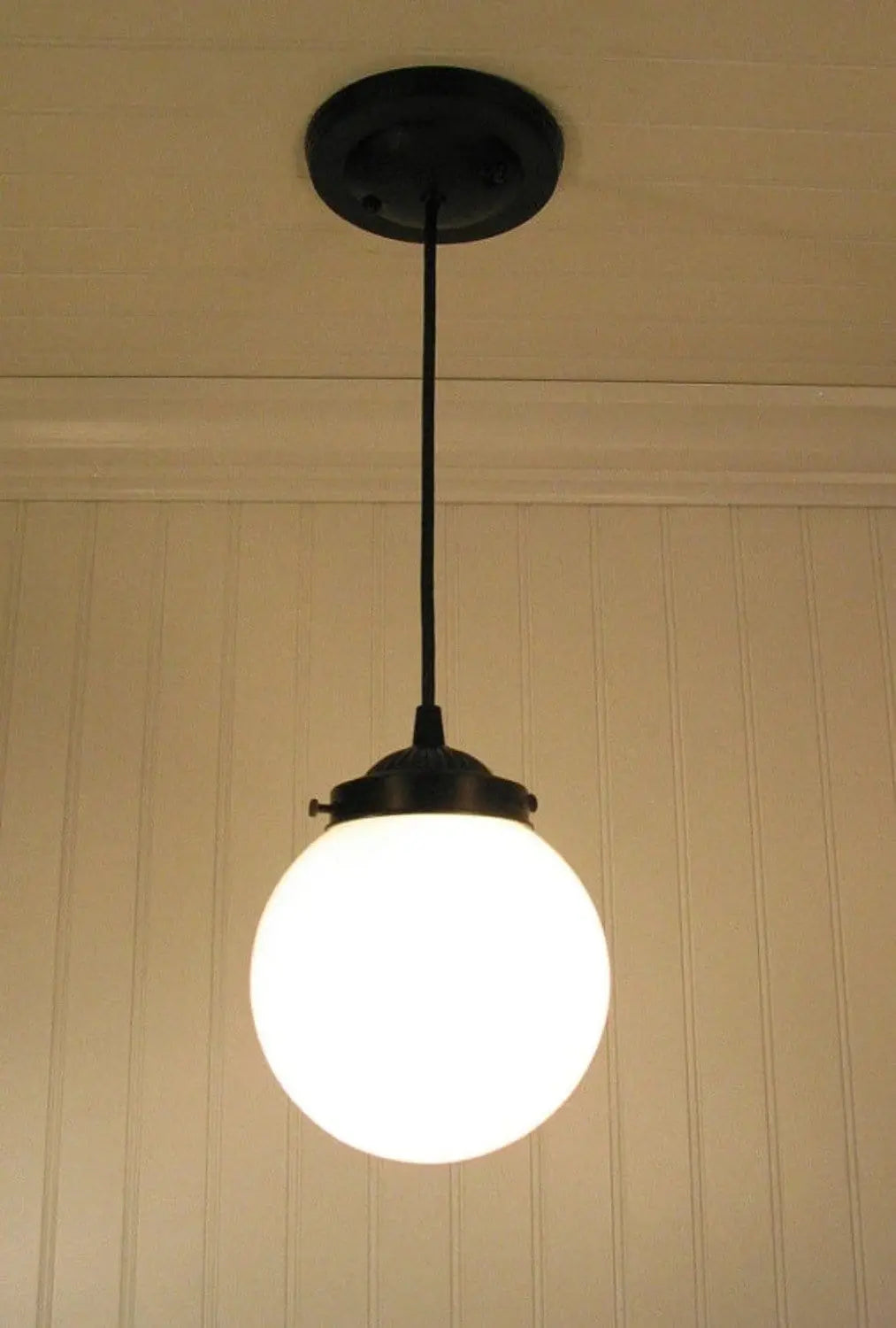  Milk Glass Globe Pendant Light
