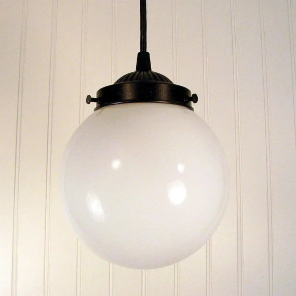 Milk Glass Globe Pendant Light