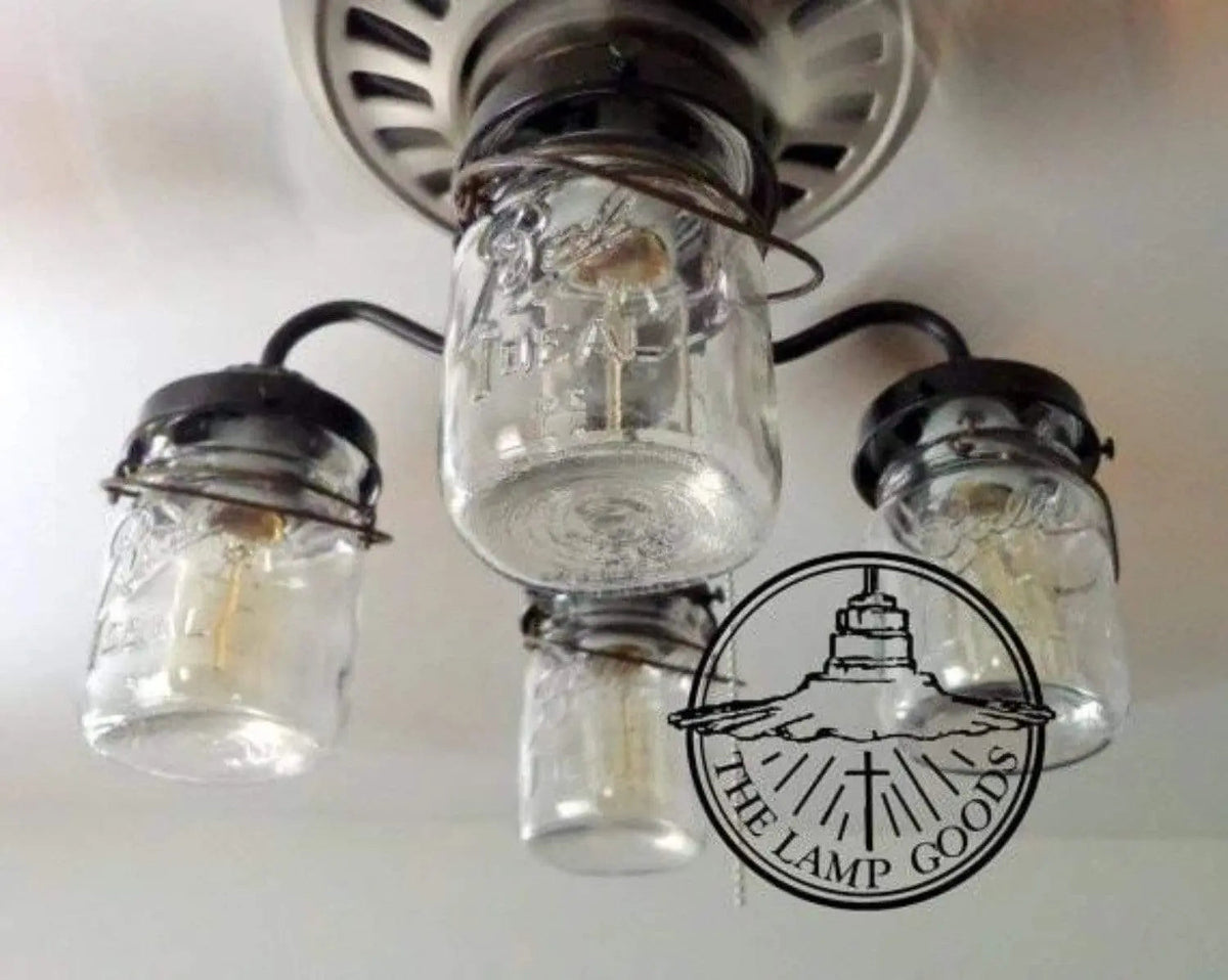  Vintage Mason Jar LIGHT KIT For Ceiling Fan