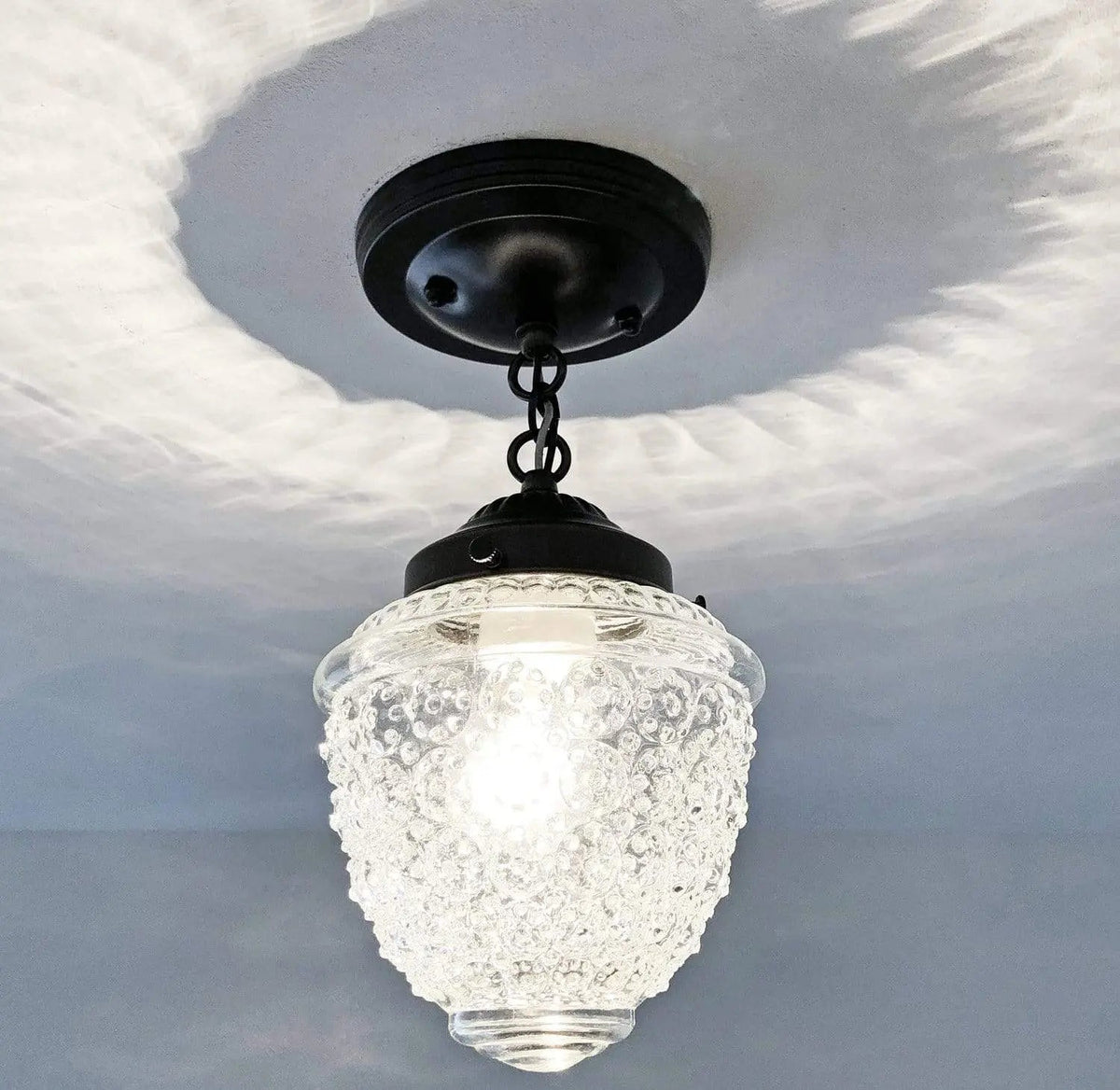  Acorn Antique Glass Ceiling Light With Chain