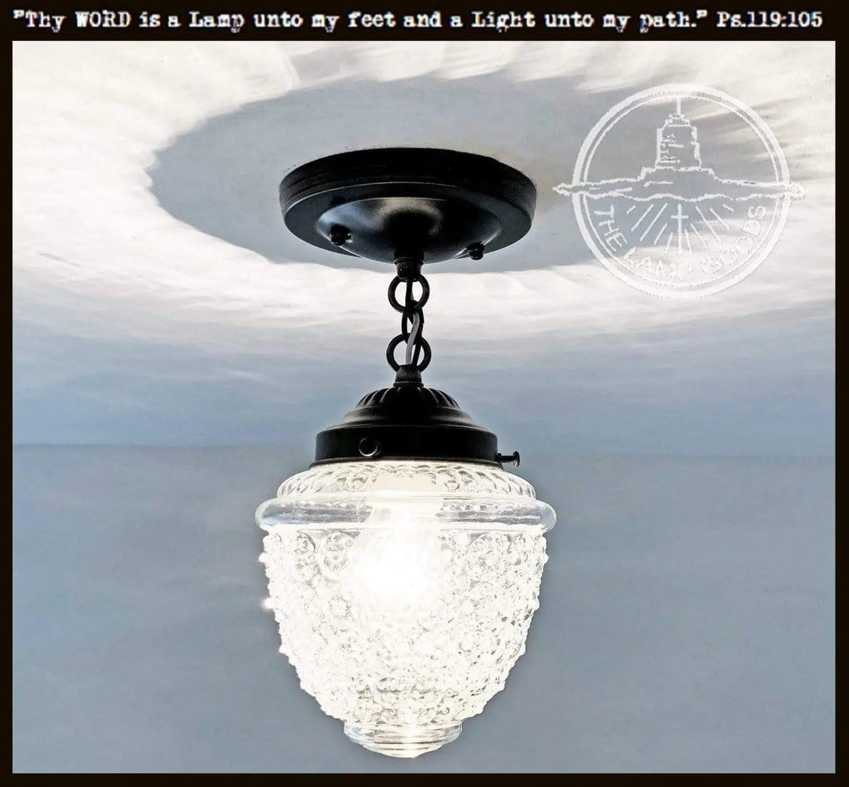  Acorn Antique Glass Ceiling Light With Chain