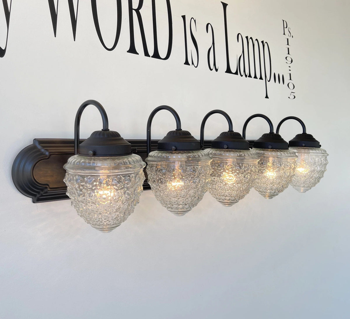  Antique Acorn Glass VANITY Light - 3 Sizes